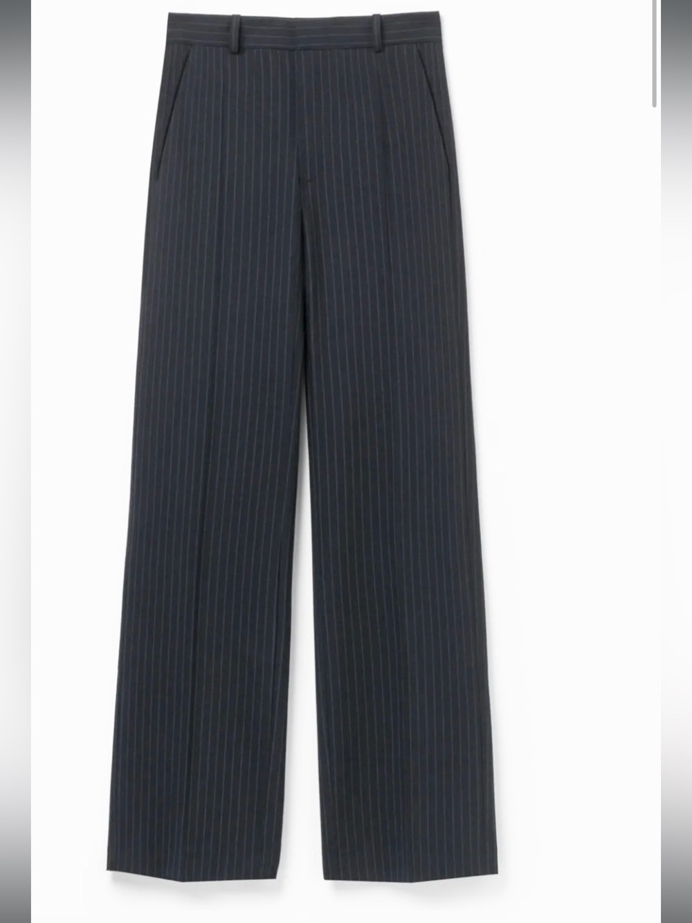 Séfr Flavio Pinstripe Trousers 32/32 M Navy Virgin Wool Blend NWT Dress Pants - Picture 4 of 16
